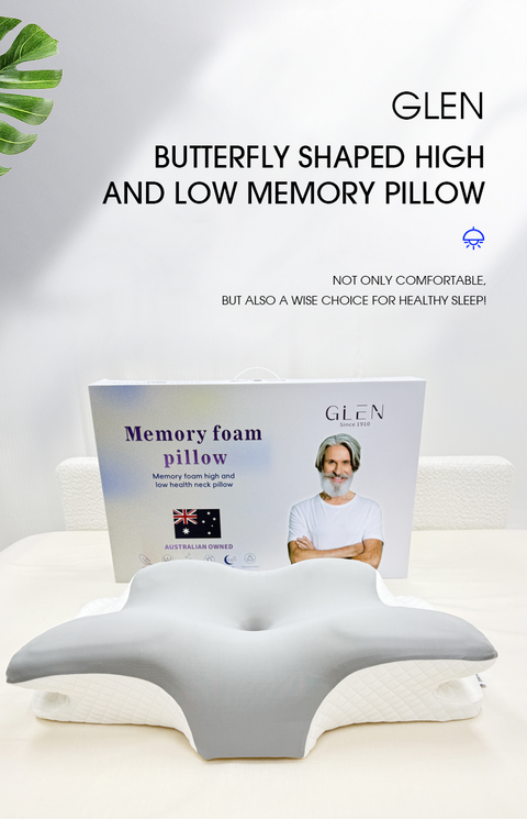 Butterfly shaped high and low memory pillow