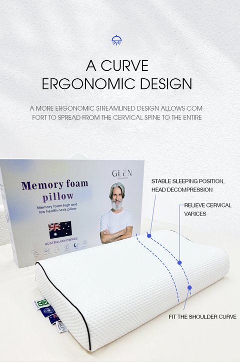 Curve high and low memory pillow
