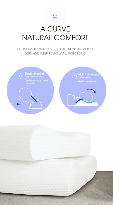 Curve high and low memory pillow