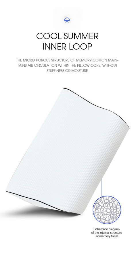 Curve high and low memory pillow